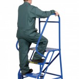 Mobile Industrial Stairs, Rolling Ladder with Railing